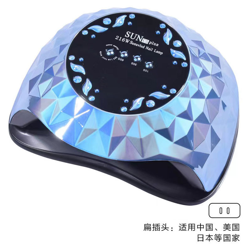 Lámpara de uñas de alta potencia Amazon de 216W, lámpara de fototerapia para uñas, secado rápido, lámpara de curado de gel para uñas de salón, lámpara de curado de esmalte de uñas, transfronteriza