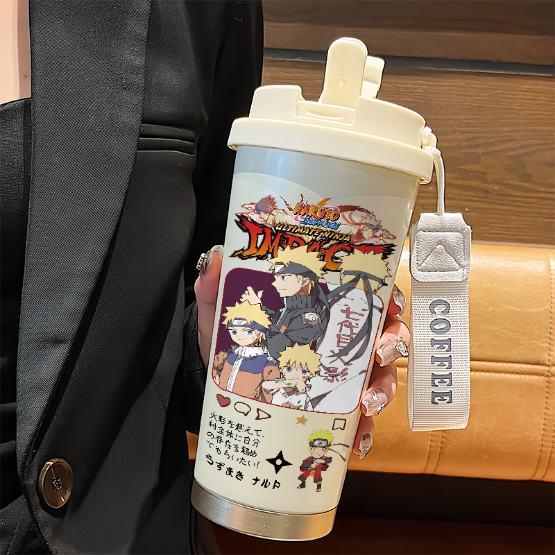 ナルト魔法瓶カップ漫画ナルトサスケ学生ウォーターカップ高価値ストロー 316 ステンレス鋼食品グレード|undefined