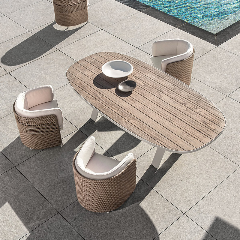 Mesas y sillas de ratán para exteriores, muebles de ocio al aire libre para patio, resistentes al sol y al agua, juego de mesa y sillas creativas para jardín y balcón. image 1