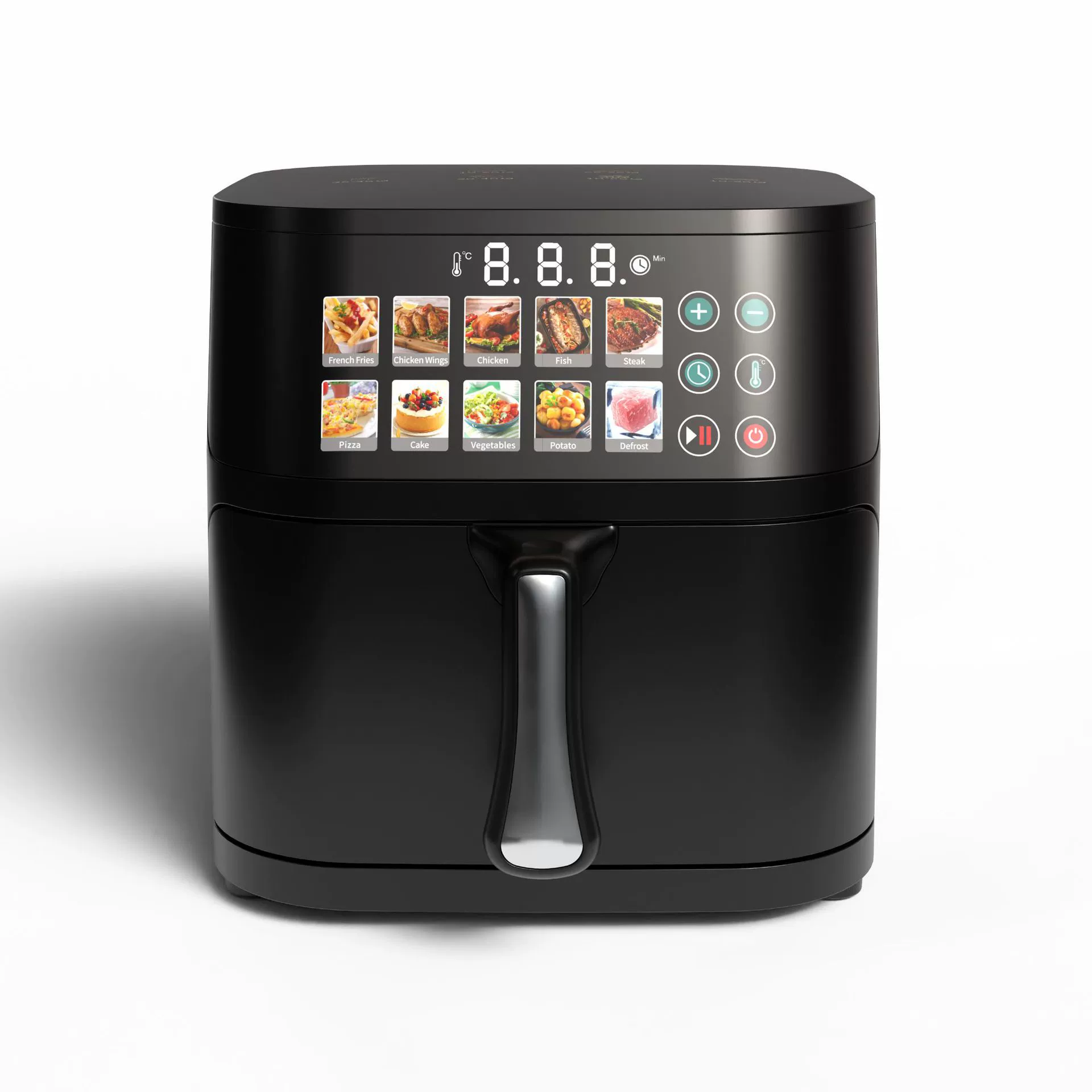 Visual Smart Air Fryer, нержавеющая сталь, сенсорный цветной экран, варианты от 4,5–15 л, США/ЕС/ВК