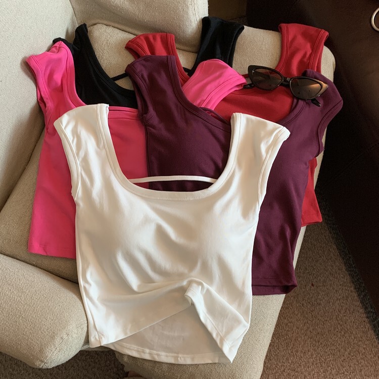 New Style Wide Shoulder Beautiful Strap Chest Pad One-piece Vest Women's Pure Desire Style Sexy Slim Fit Bottoming Tube Top Hot Girl Chest Wrap