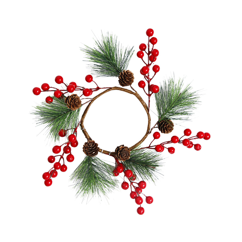 Transfronteriza nueva Navidad fruta roja Garland Navidad decoración centro comercial Hotel 33cm Berry pequeña corona ventana colgante