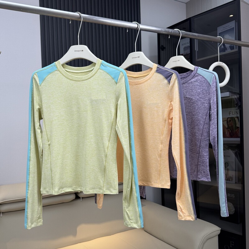 Kemi Ai Jiajia~Outdoor Mountain Moisture-Absorbent, Breathable, Quick-Drying, Color-Blocked Training Cycling Sports Long-Sleeved T-Shirt Base Layer Kemi Ai Jiajia~Outdoor Mountain Moisture-Absorbent, Breathable, Quick-Drying, Color-Blocked Training Cycling Sports Long-Sleeved T-Shirt Base Layer