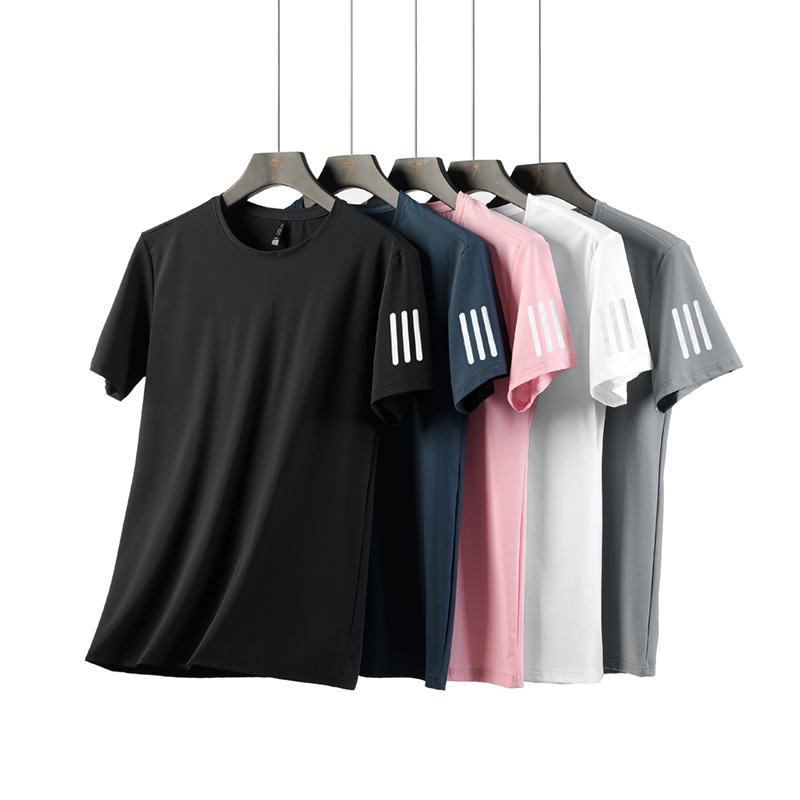 Summer silk sports quick dry breathable thin T-shirt for gym
