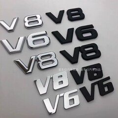 車の修正された金属ラベル 3D 立体 V6 V8 車のラベル大排気量ロゴ車のテールラベル車のステッカー装飾ラベル