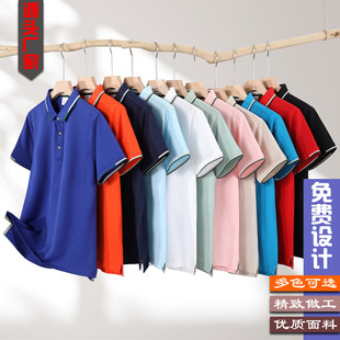 Work clothes T-shirt Custom polo advertising cultural shirt logo lapel men's short sleeve Group corporate work clothes embroidery