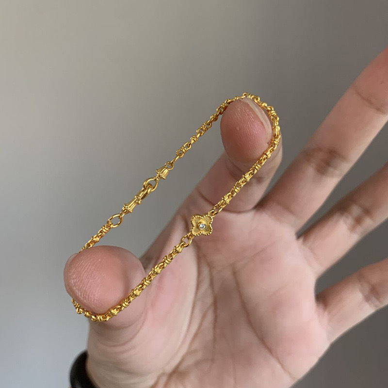 Little red book explosions ancient four-leaf clover chain bracelet heavy industry gold four-leaf flower bracelet a generation of hair