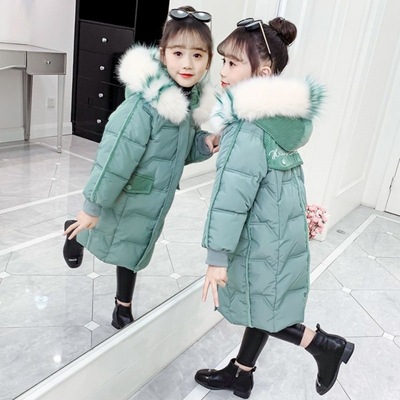 Children's clothing cotton-padded jacket girl Cotton 2020 new pattern Korean Edition Western style thickening children cotton-padded clothes CUHK Winter clothes Mid length version