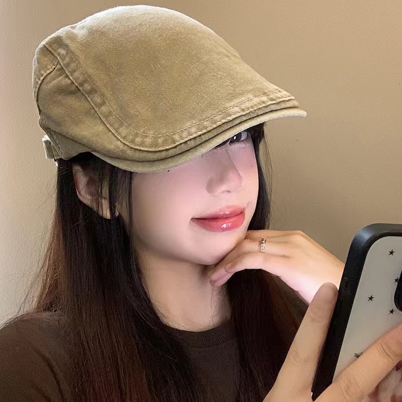 일본의 다재다능한 워싱 레트로 포워드 캡-[카키]