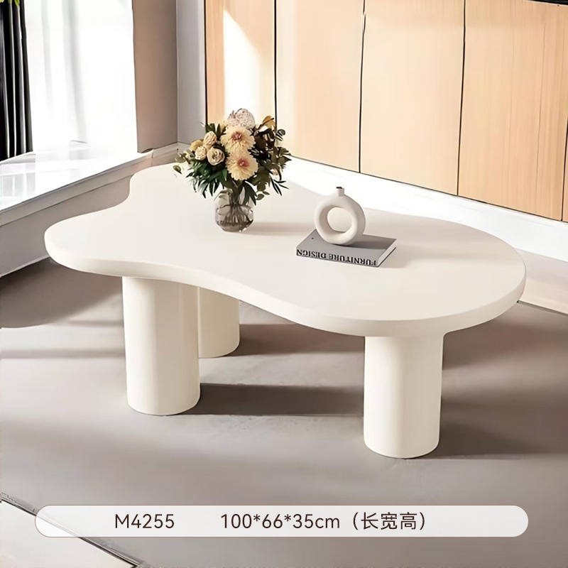 奶油风客厅小茶几云朵边几小户型家用茶桌网红直播装饰咖啡桌矮桌|undefined