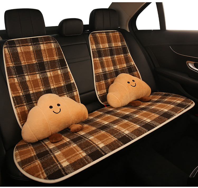 Fun and Cute Croissant Car Headrest Pillow Plush Car Doll Doll Creative Cartoon Headrest Pillow