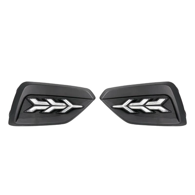 Suitable for Honda New Fit ChaoYue Pro daytime running light modification, specialized LED daytime running lights with flowing turn signals (Gündüz işıqları) - three-colors-regular-white-light-flowing-yellow-light-for-turning-signals-ice-blue-light-left-and-right-one-set