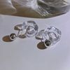 Silver needle, acrylic demi-season earrings, silver 925 sample, 2022 collection