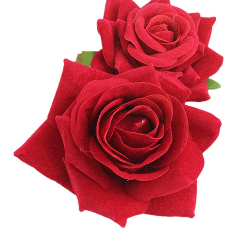 Cross-border New Red Flower Edge Clip New Bridesmaid Hair Plate Headwear Double Flannel Rose Hairpin