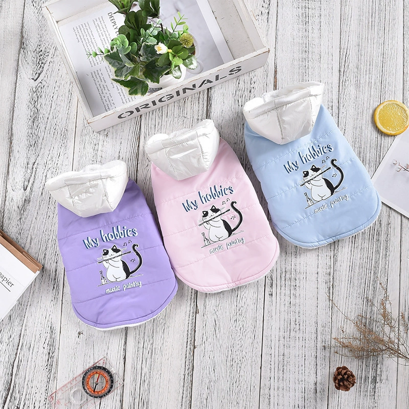 Трансграничная музыка ветрозащитная куртка с капюшоном осенью и зимой милый мультфильм маленькая собака мяу собака кошка маленькая собака средняя собака домашняя одежда