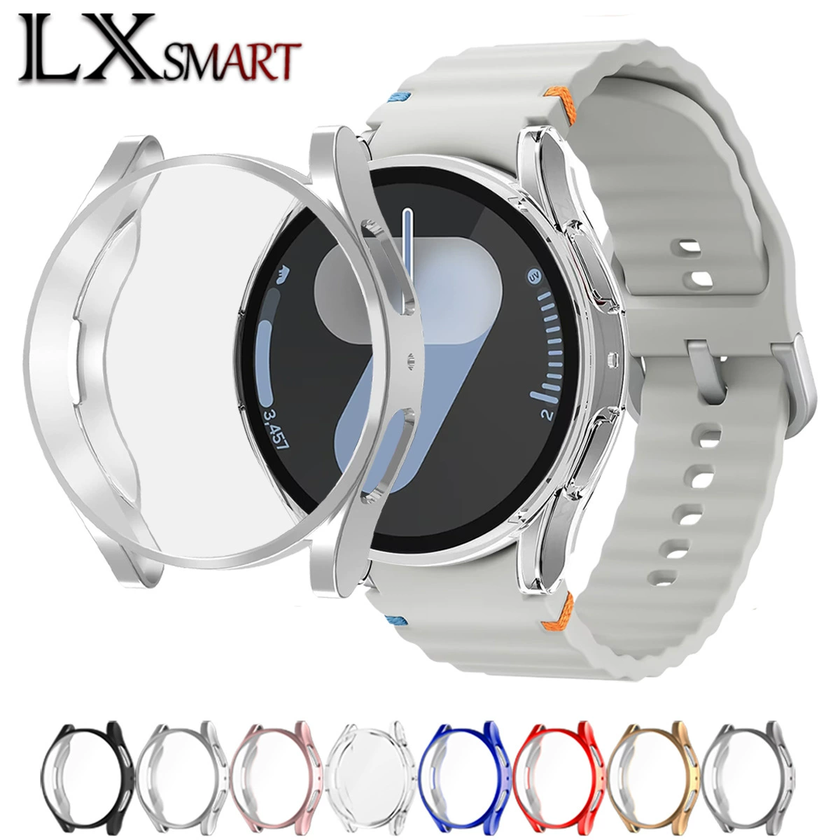 Применимо Samsung Galaxy watch7/6/5 Часы Защитный чехол TPU Все включено Гальваника Защита от падения Корпус