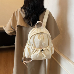 秋冬新款棉服双肩包学生书包简约ins风通勤百搭轻便旅行双肩背包