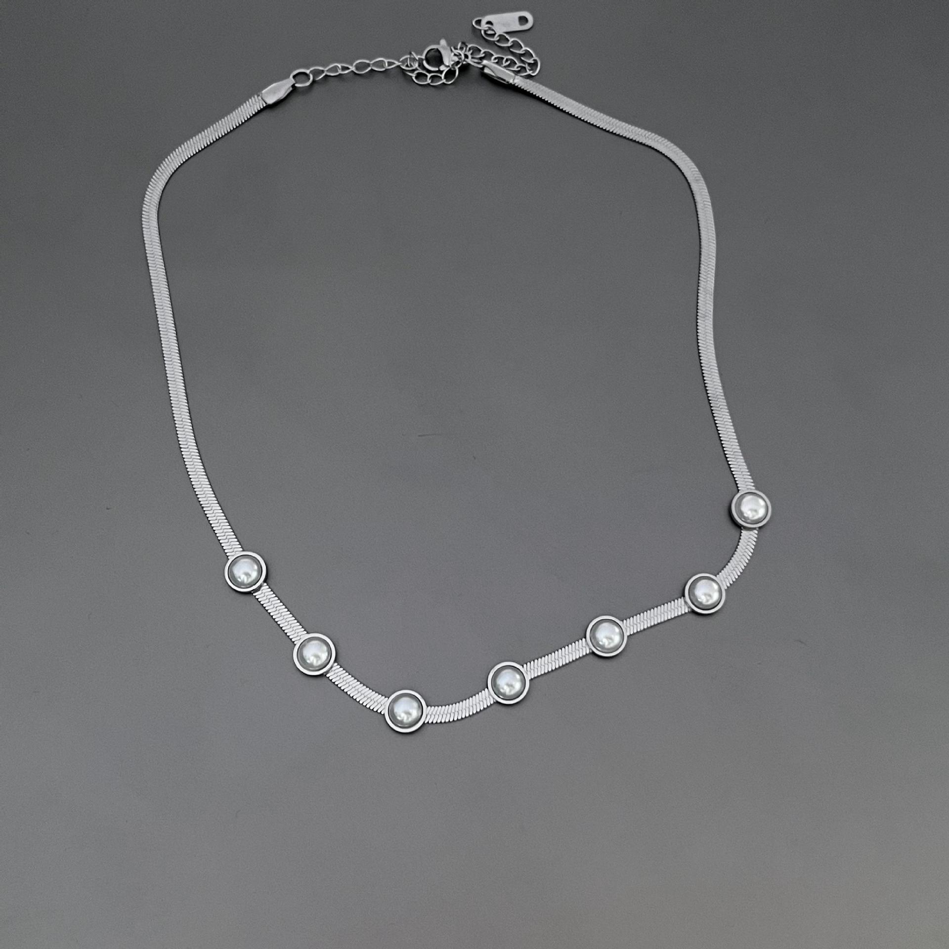 Women Fashion Geometric Stainless Steel Necklace Plating Stainless Steel Necklaces_colorza_5