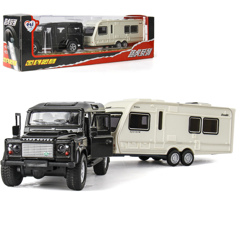 [Boxed] simulation Land Rover + RV combination sound and light pull back children model toy car CT12-402-CRVN