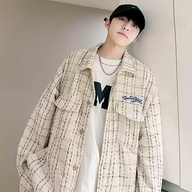 Xiaoxiang Style Shirt Jacket Men's 2024 Spring and Autumn Ins Fashion Brand Boyfriend Style High Street Loose All-match Couple Jacket