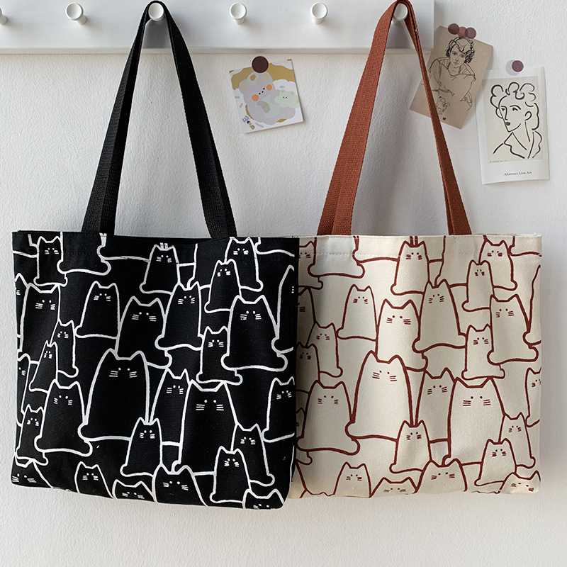 2026 New Model Japanese and Korean Style Large Capacity Student Simple Cute Artistic Shoulder Bag Tote Canvas Bag 2026 New Model Japanese and Korean Style Large Capacity Student Simple Cute Artistic Shoulder Bag Tote Canvas Bag