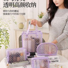 植毛網糸愛化粧バッグ多機能携帯可視収納バッグ香芋紫バッグシンプル大容量バッグ