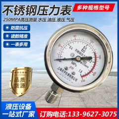 ステンレス圧力計耐震耐腐食性蒸気圧力計水圧空気圧油圧圧力計