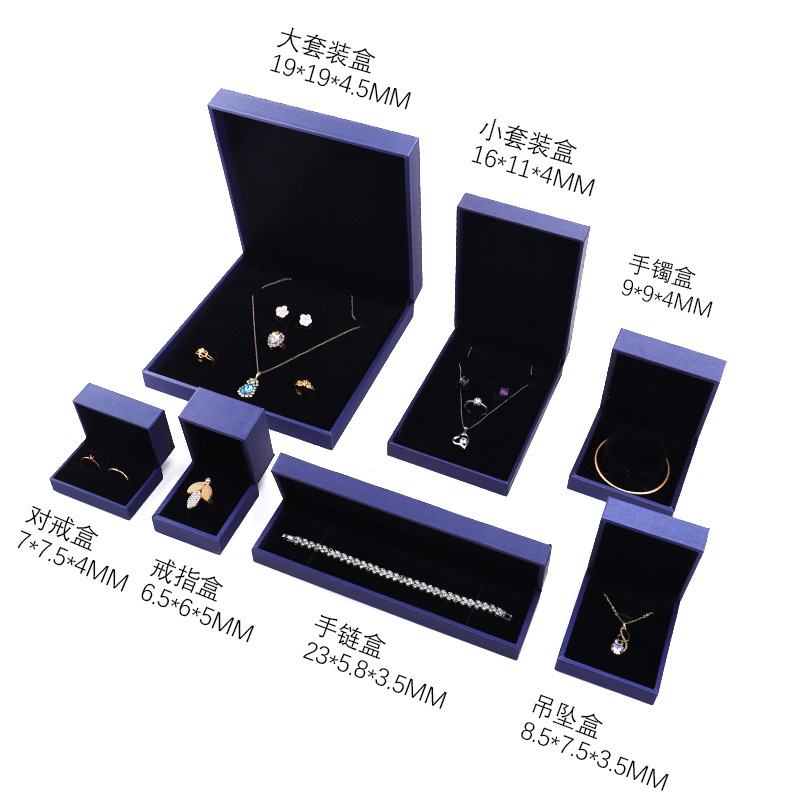 Caja de joyería de PU cepillado, exquisita caja para anillos, pendientes y colgantes, caja de embalaje para pulseras y collares al por mayor image 5