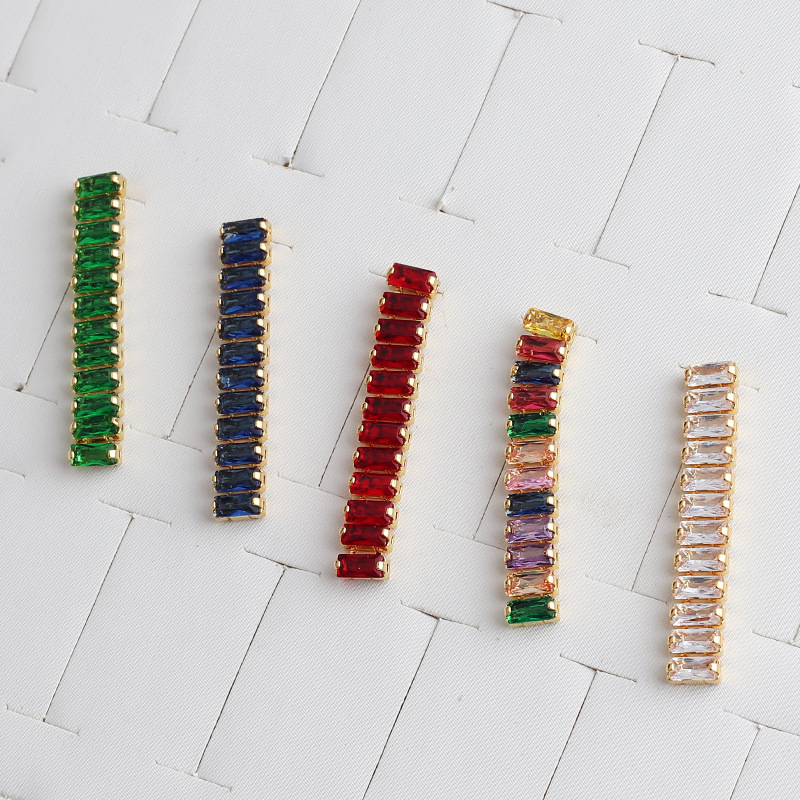 Fashion Geometric Copper Bracelets Ear Studs Necklace Plating Zircon Copper Necklaces