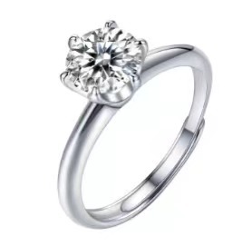 Couple Rings Adjustable Silver Engagement Ring For Lovers_voghion.com