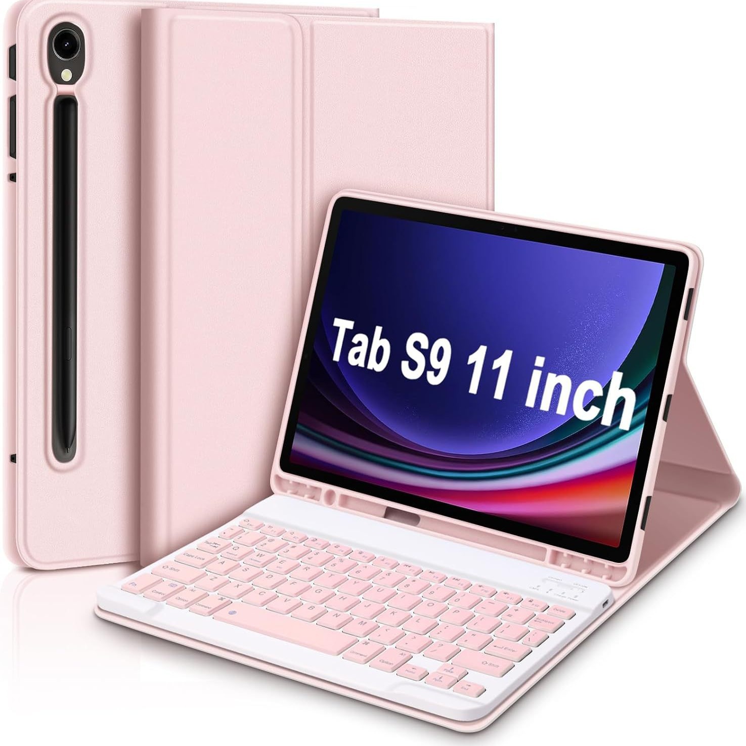 Funda desmontable con teclado Bluetooth y ratón para Samsung A9 Plus/A8/S9FE+, funda protectora de tableta