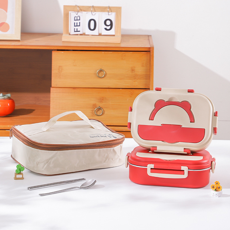 Caja de almuerzo de oficina de acero inoxidable 304 puede dividir la caja de almuerzo de microondas aislamiento de la olla de almuerzo de gran capacidad de la caja de almuerzo de estudiantes