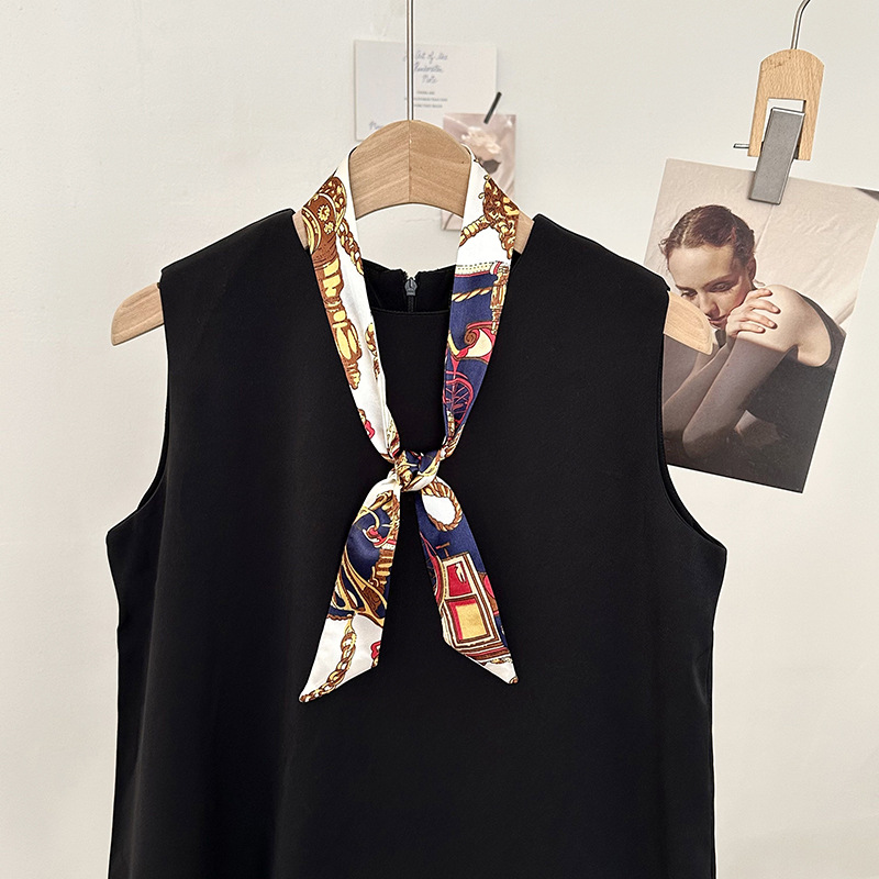 Bufanda de seda, tira larga, sentido de alta gama, nueva moda, todo-fósforo, diadema, cinturón para el cabello, bolso para el cabello, cinturón para el pañuelo multiusos