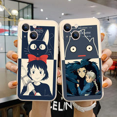 卡通宮崎駿手機殼蘋果13龍貓魔女手機套15pro軟殼14pm保護套iP12