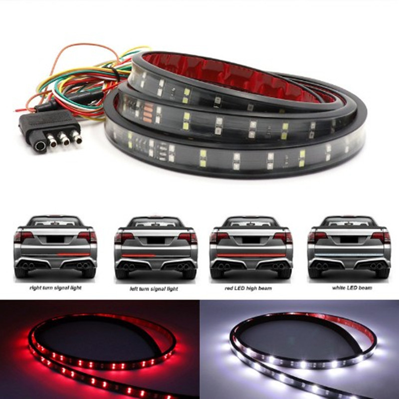 Camioneta LED tres filas de luces traseras de camioneta tricolor 60 pulgadas 150cm luz de camioneta de flujo de luz de advertencia de dirección