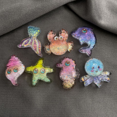 海洋のカニのイルカの漫画の高級なabゴムのアクセサリの部品のdiyの靴の花の手作りの子供のヘアピンの材料の卸売り