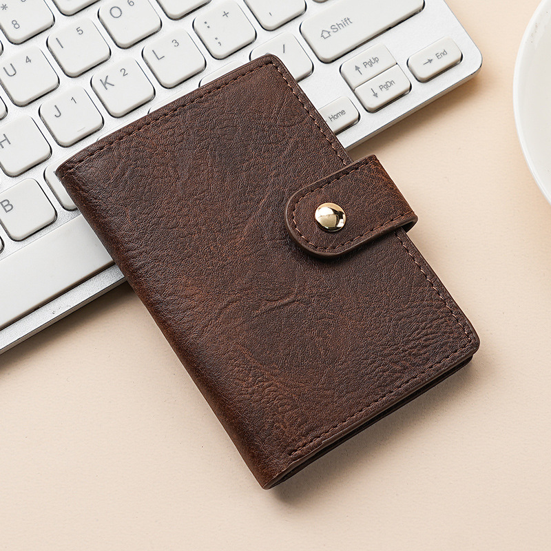 Cartera de alta calidad para hombres, exquisita y compacta multifuncional, cartera corta plegada, ultra delgada y simple, una pequeña cartera de tarjetas.