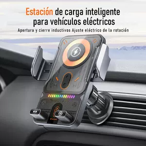 New electric rotating horizontal and vertical screen car wireless charging stand, fully automatic air vent car 15W wireless charger