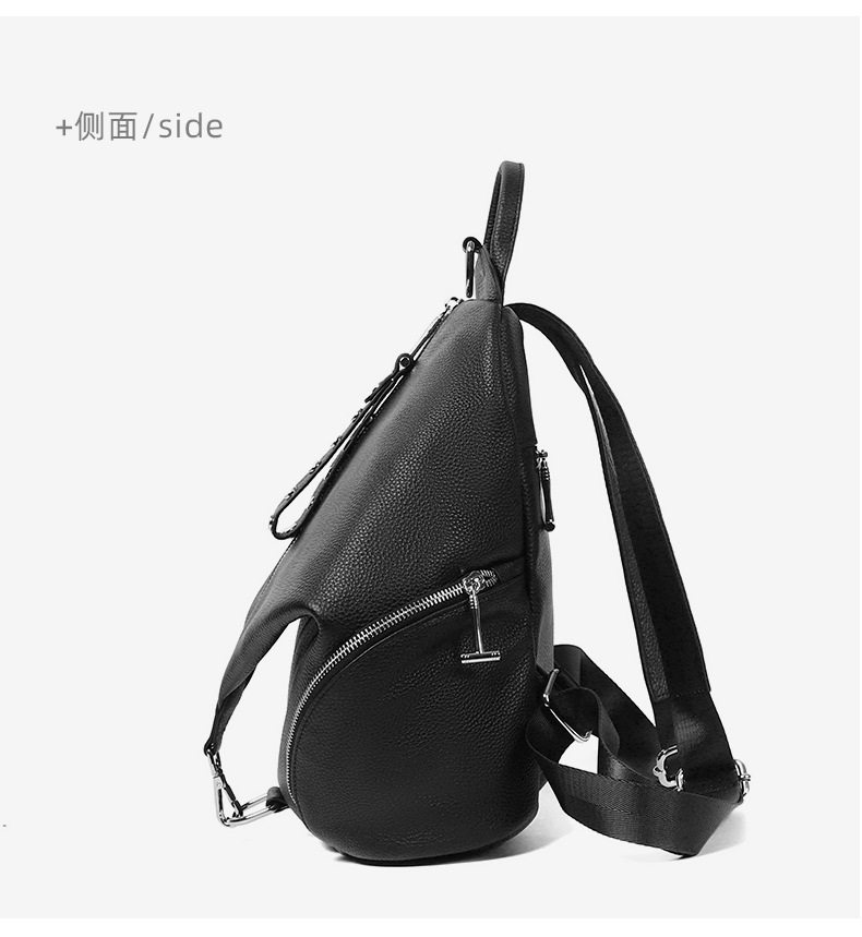 Ba lô nữ da thật chống trộm da bò lớp đầu dung tích lớn 27×15×31 cm — Màu nâu, Màu đen chi tiết 18