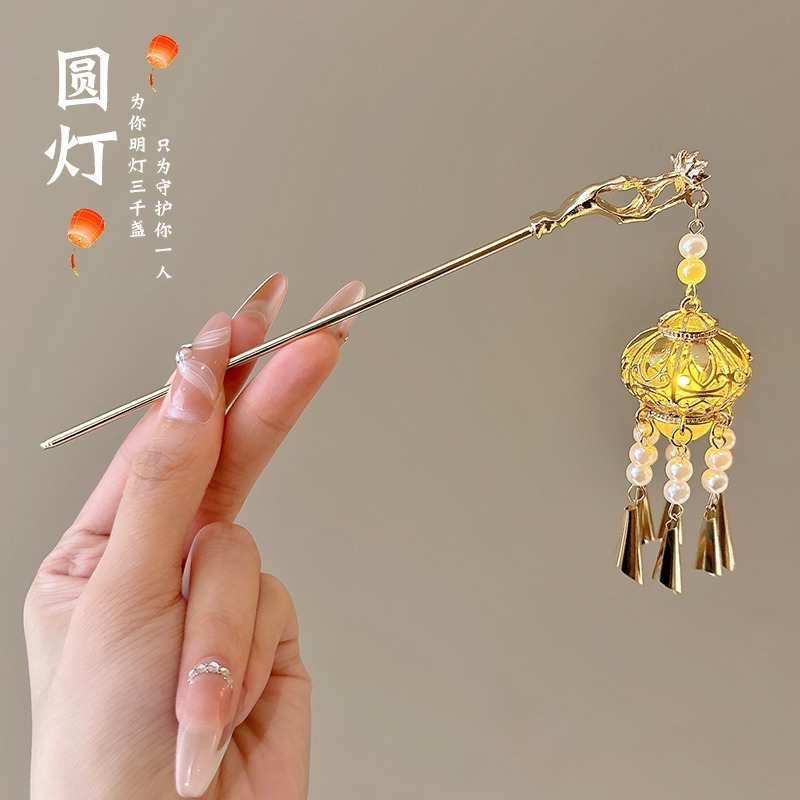 Linterna brillante de bordas para niños estilo antiguo chino cabello de cabello de niñas de alta calidad cabello de cabello de cabello