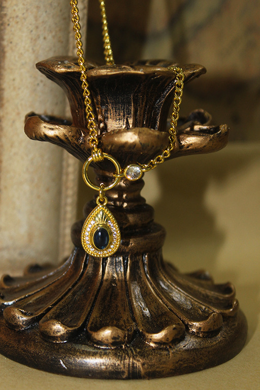 Designer-Stil, exquisite Retro-Design-Halskette, hochwertige Lapislazuli-Kragenkette_voghion.com