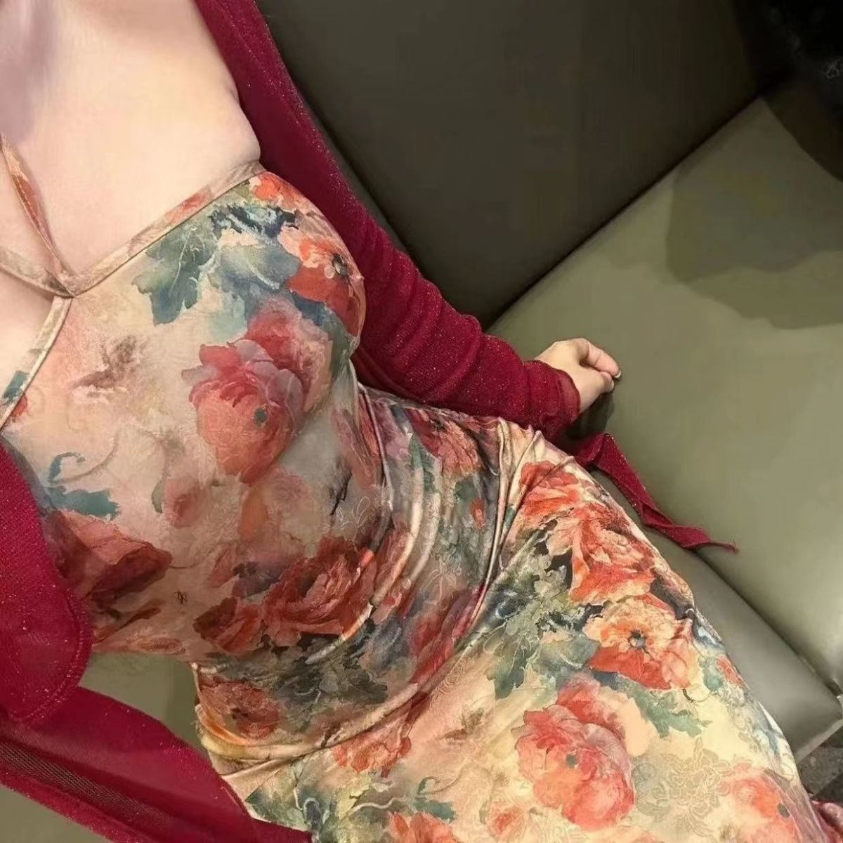 2024新中式国风改良纯欲风情万种复古旗袍高级连衣裙网纱开衫套装