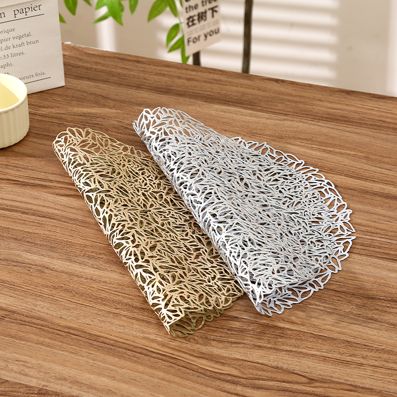 Simple estilo europeo creativo semillas de melón bronceado mantel occidental mantel de PVC hueco mantel de café antideslizante de aislamiento térmico del hotel