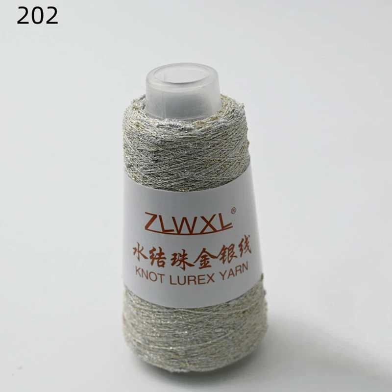 Woven silk threads handmade, 50 gram, gold and silver