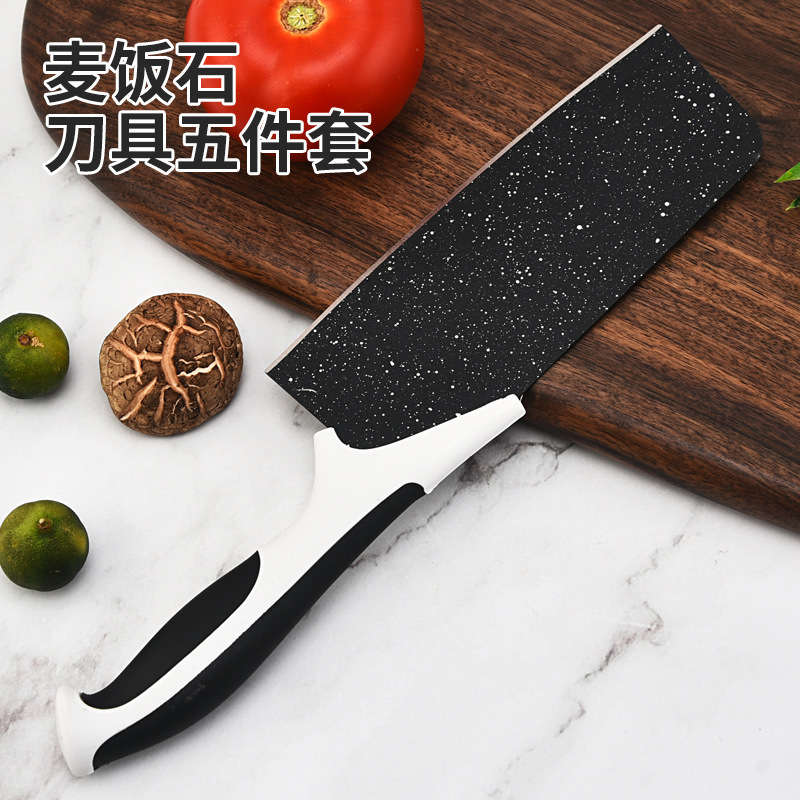 Cuchillo de piedra de arroz de cinco piezas de acero inoxidable cuchillo de cocina cuchillo de cocina cuchillo de frutas cuchillo de melón planador conjunto de cuchillos