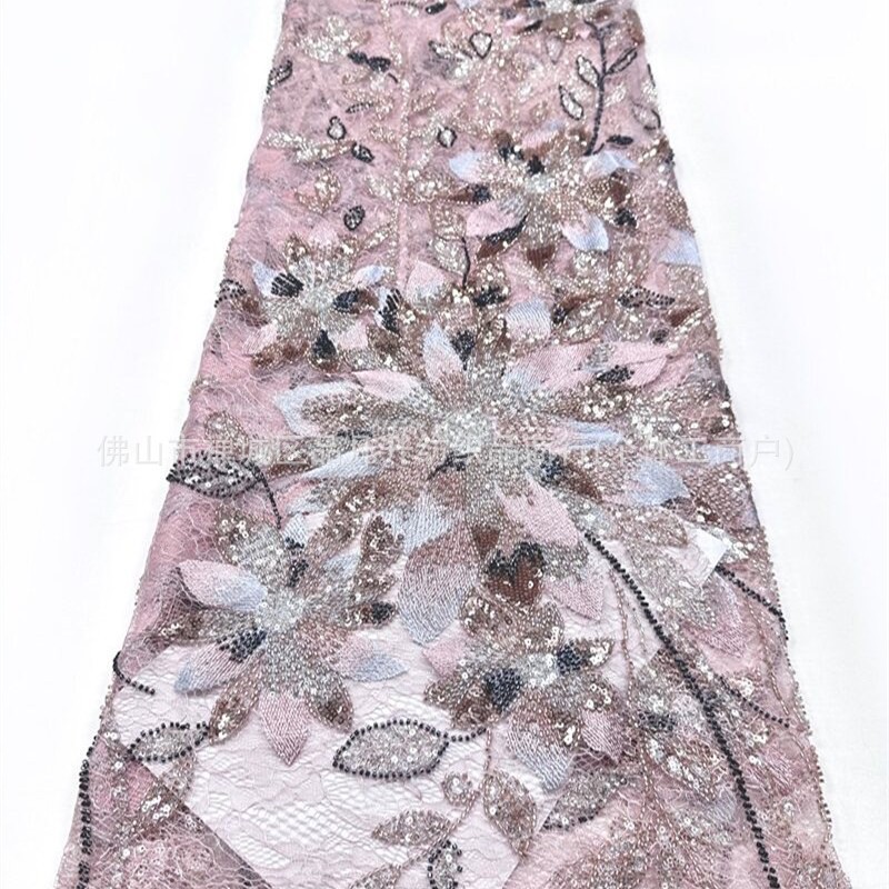 Dayuan Duo flor tridimensional industria pesada clavos hilo de malla cena de cumpleaños celebridad espectáculo alfombra roja alta tela de vestido
