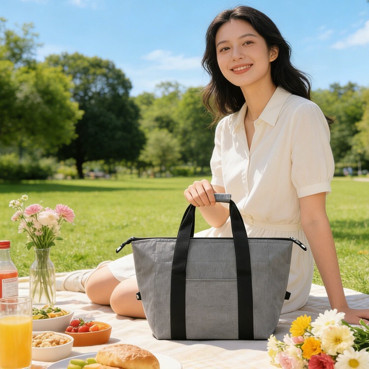 In-Stock Wholesale Aluminum Foil Insulated Bag, Large Capacity Oxford Cloth Thickened Ice Pack, Outdoor Picnic Bag, Insulated Tote Bag