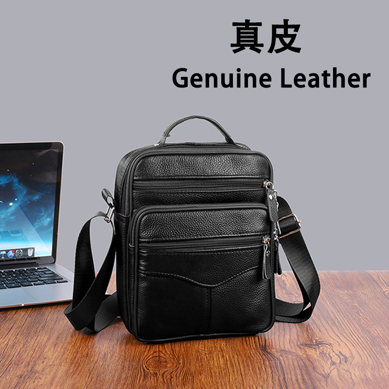 New Genuine Leather Men's Bag, First-Layer Cowhide Casual Crossbody Bag, Business Handbag, Single Shoulder Fashion Backpack, Foreign Trade Dropshipping New Genuine Leather Men's Bag, First-Layer Cowhide Casual Crossbody Bag, Business Handbag, Single Shoulder Fashion Backpack, Foreign Trade Dropshipping