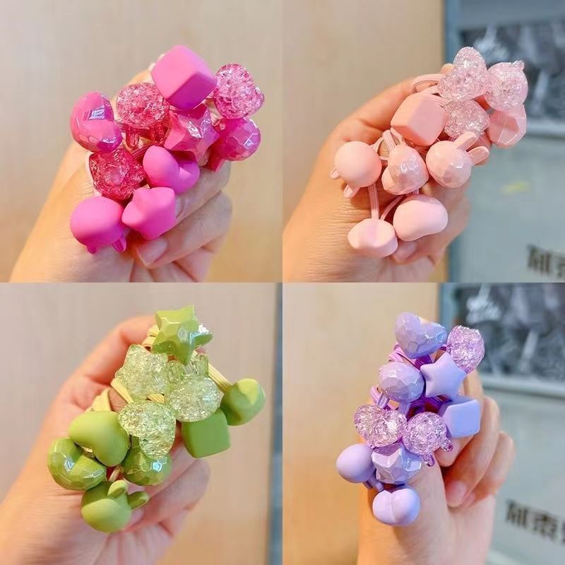 Coleteros coreanos para niñas que no dañan el cabello, accesorios lindos para el cabello de princesa, bandas para el cabello de estilo fresco en colores dulces para bebés.