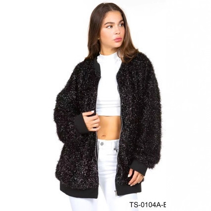 Aliexpress Ebay2025 Fashion Sequin Jacket Amazon Autumn and Winter Velvet Sequin Long Sleeve Women's Jacket Ins